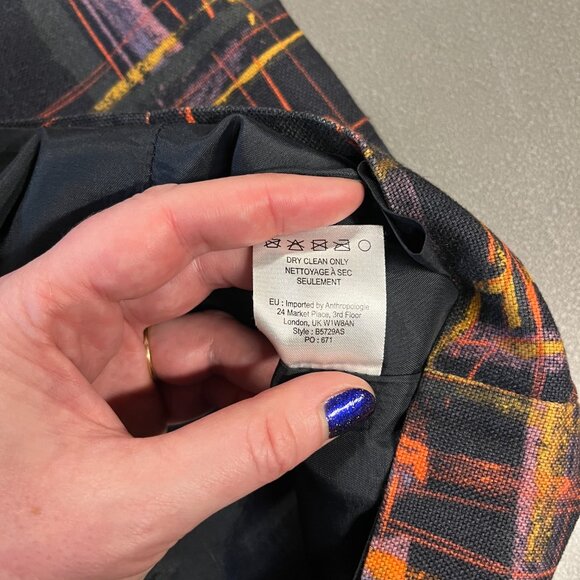 Artsy Anthropologie Tabitha Black with Abstract Print Dress Size 6 - Picture 6 of 6